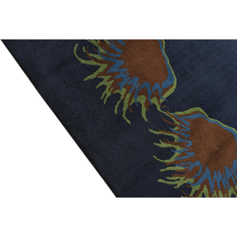 Tapis carré bleu marine Otto