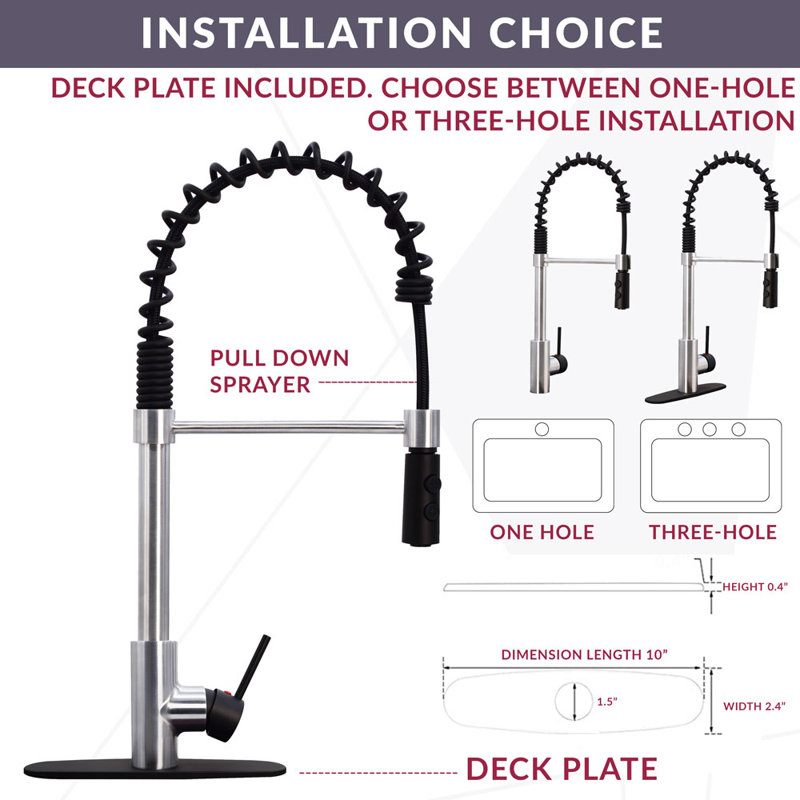 36'' L Double Bowl Kitchen Sink, Stainless Steel/Matte Black