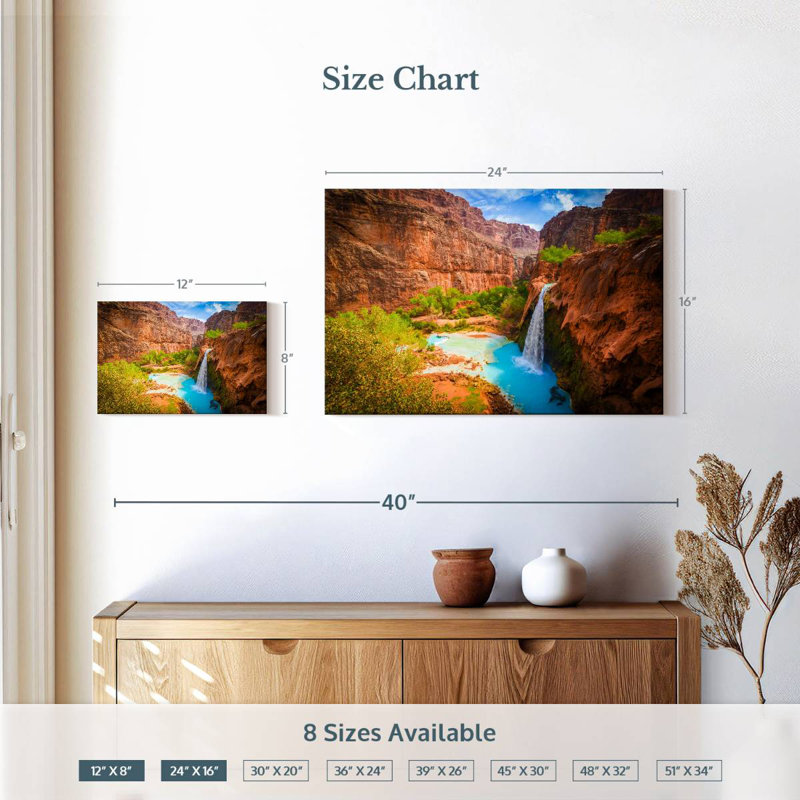 Alvord surplombant la cascade de Havasu, H 16 po x l 24 po
