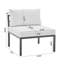 Ensemble de conversation modulaire pour terrasse avec coussins en polyester et table basse de couleur blanche Sunn minim-1981636124