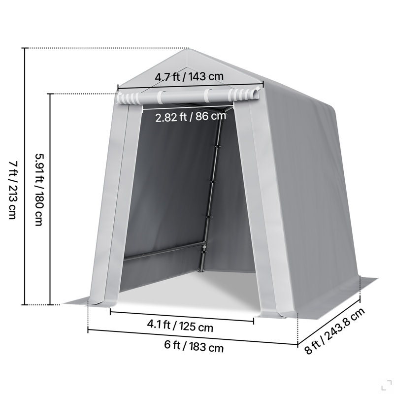 Abri de rangement extérieur pour abri d'auto 6 x 8 pi