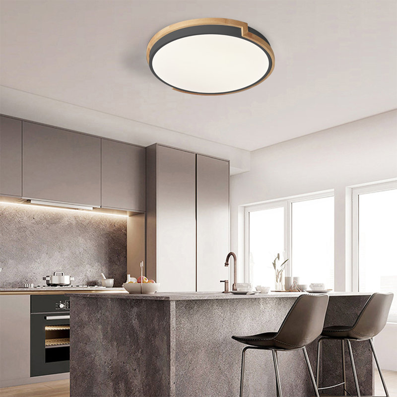 Elburr LED Flush Mount, 4500K, Matte Black