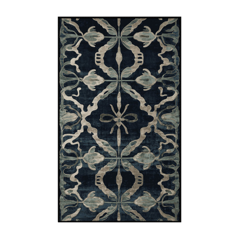 Machine Washable Gray Area Rug, Rectangle 5' x 8'