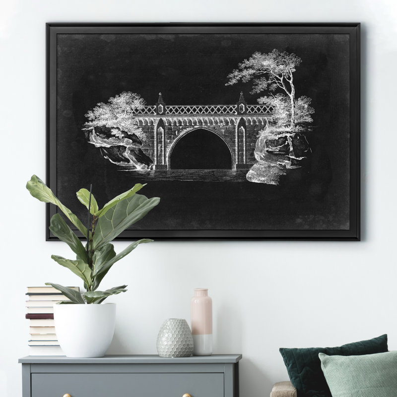 «Bridge Schéma I», impression sur toile encadrée, Noir, H 22,5 po x l 30,5 po x P 1,5 po