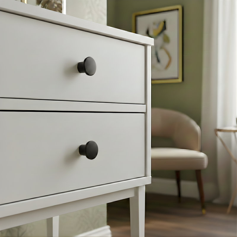 Bouton d'armoire rond en aluminium de style moderne Mid-Century ROUS Hardware, gris anthracite (noir), Gris anthracite (noir)