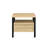 Oak & Black Accent Table, Metal Legged, 1 Storage Drawer And Open Shelf Table In Black, Compartment Unit