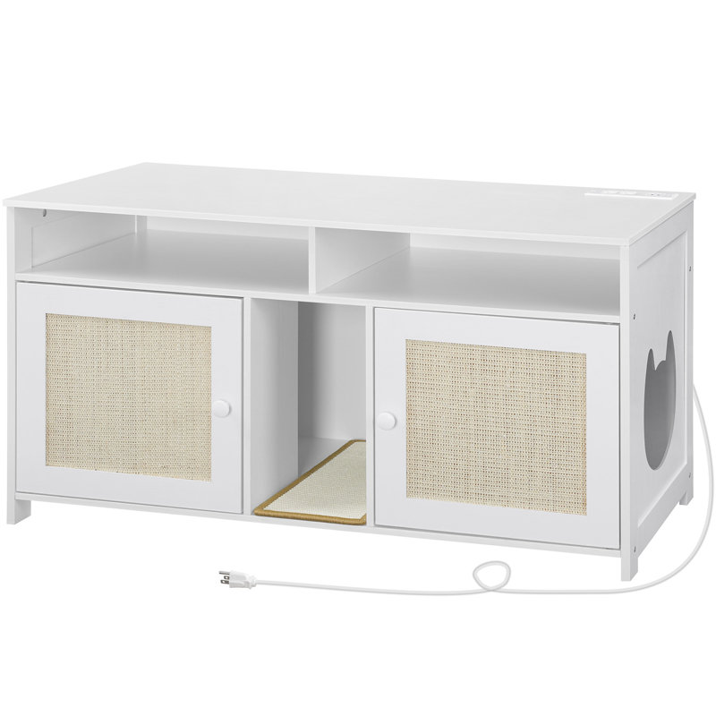 Enceinte de litière pour chat avec station de charge pour chats 2, 43,3 "Chrishea