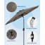 Parasol de patio, parasol de table extérieur de 9 pi avec manivelle et inclinaison à bouton-poussoir, 8 baleines robustes pour terrasse, cour-129181298-129181302