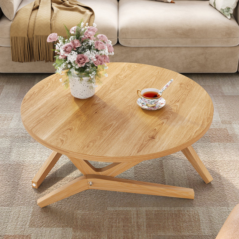 Table basse ronde 2-en-1 avec hauteur réglable