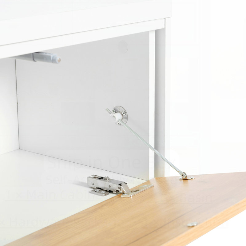 Meuble audio-vidéo réglable avec armoires de rangement, Blanc