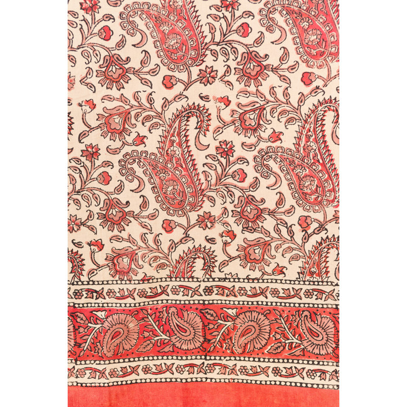 Rideau obscurcissant 100% coton Hardrian Rajasthan, Orange / blanc