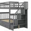 Lit superposé avec lit gigogne et escalier pour chambre à coucher, dortoir, adultes-608469918