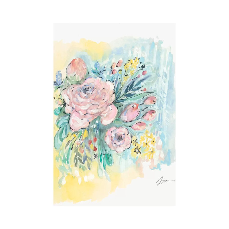 Flowers For Ruby by Jessica Mingo - Wrapped Canvas Painting, 20.32 cm H x 30.48 cm W