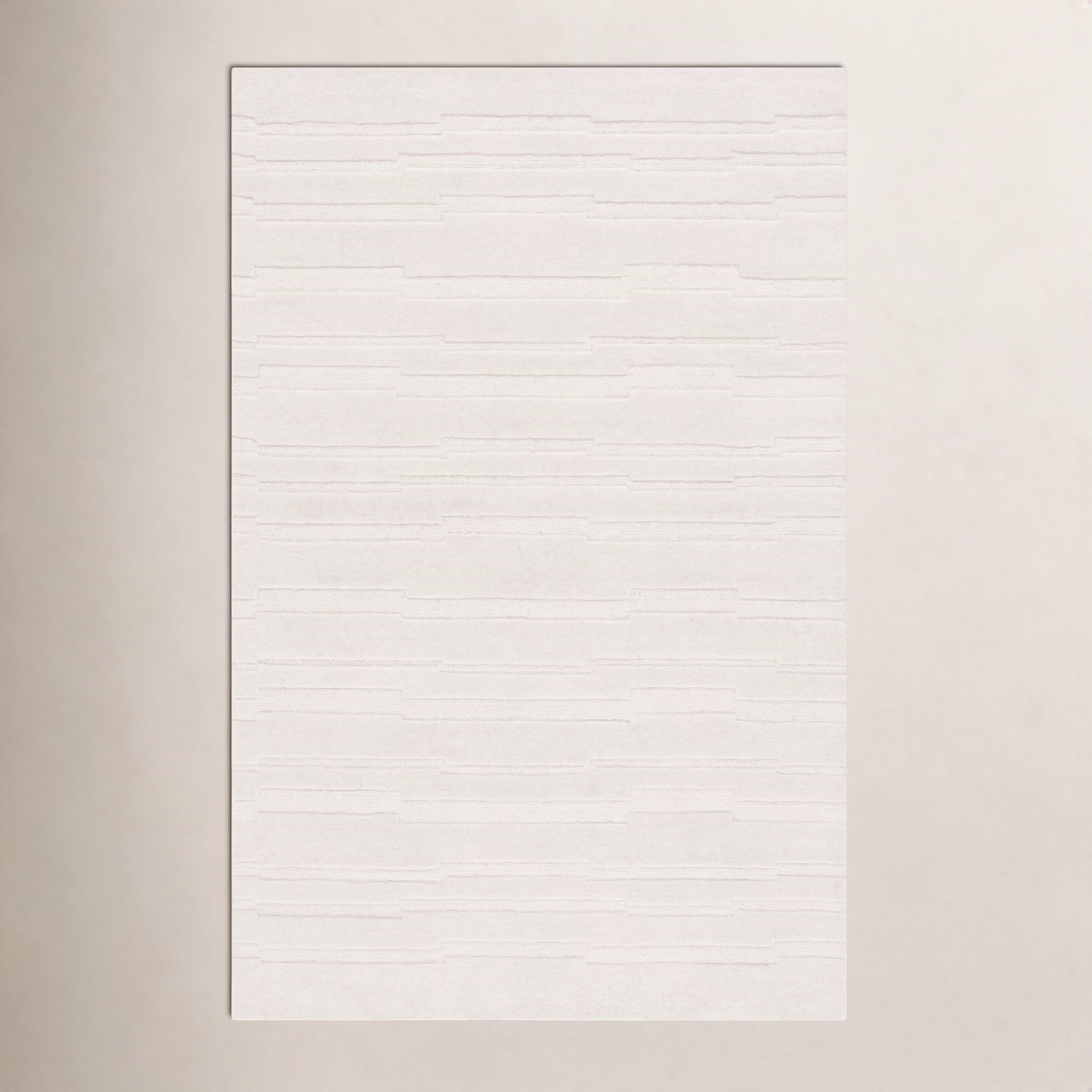 Elona Ivory Hand-Tufted Geometric Wool Rug, Rectangle 8' x 10'