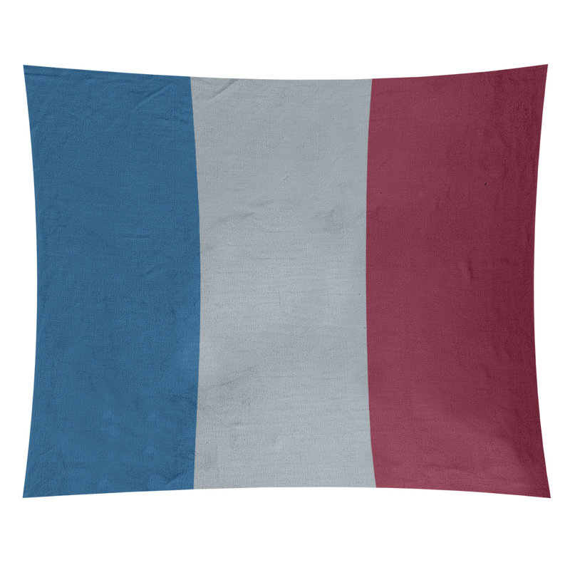 Tapisserie de polyester Colorado, H 68 po x l 80 po, Bleu / argenté / bourgogne