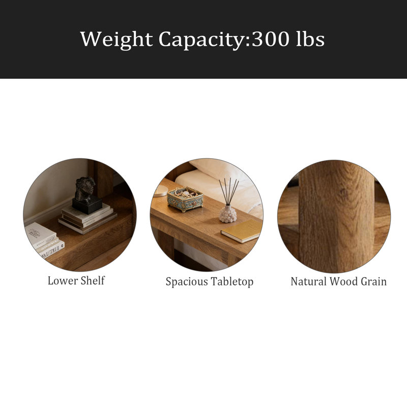 Entryway Table,2-Tier Console Table,Sofa Table, Oak