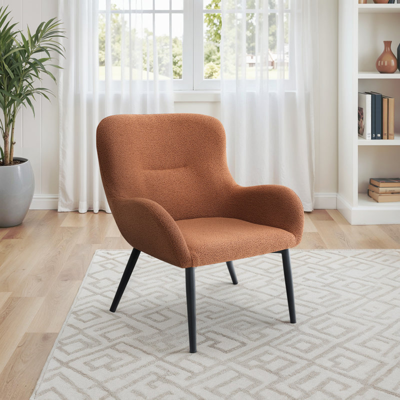 Fauteuil d'appoint avec pieds en métal Rijvan, Rouille