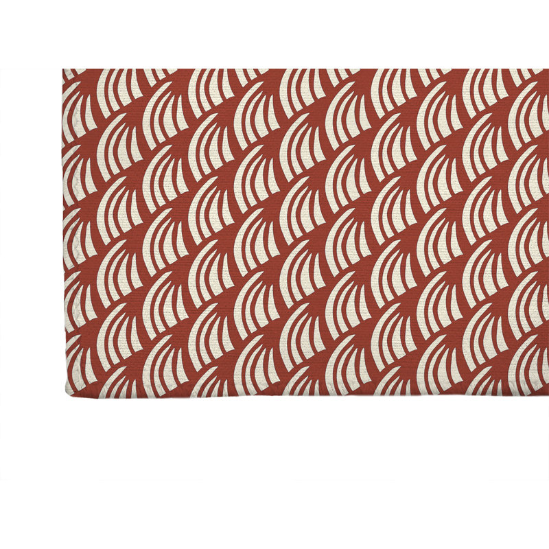 Tapis de cuisine à profil bas Diagonal Wave, Brique d'argile, Rectangle 5 pi x 7 pi