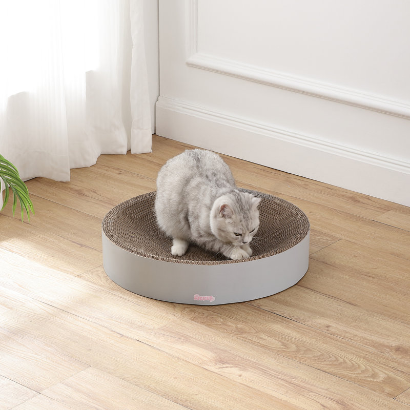 Grattoir pour chat en forme de bol rond et moderne en forme de bol 20,13 po Nelson, Gris