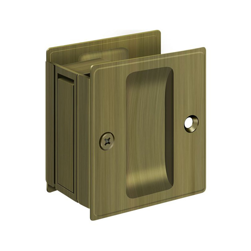 Pocket Door Hardware, Antique Brass