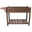 Support pour jardinière surélevé en bois avec jardinière surélevée 8 poches avec table d'appoint pliable et tablette de rangement pour herbes / légumes / fleurs, couleur brun foncé