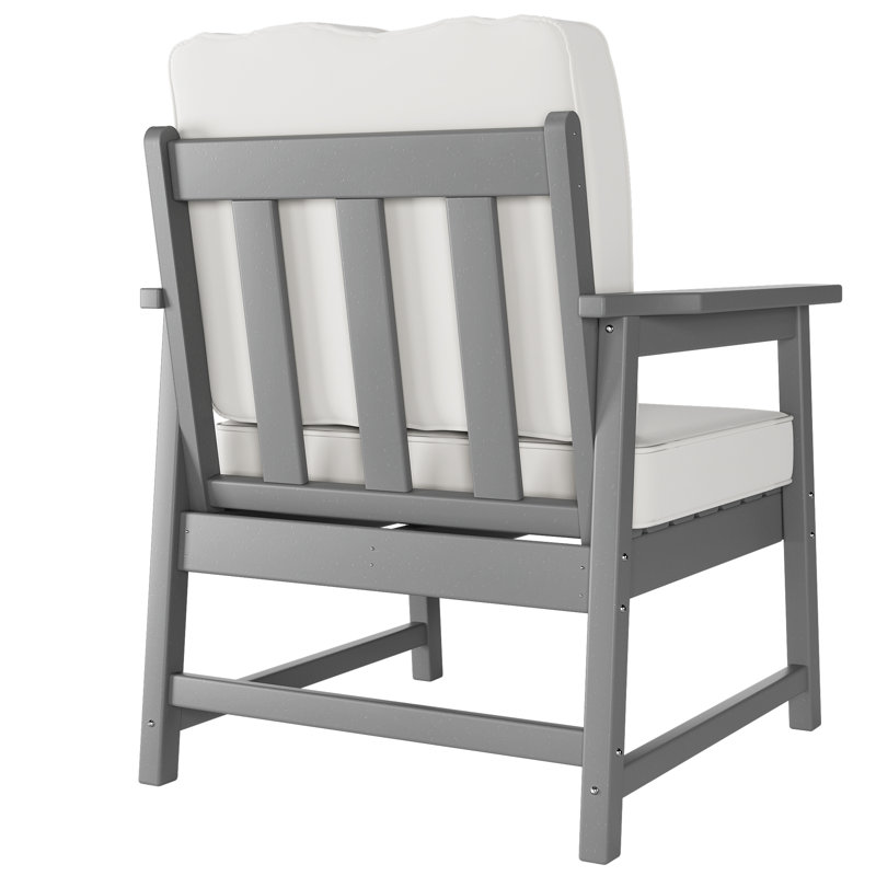 Chaise de patio avec coussin, gris