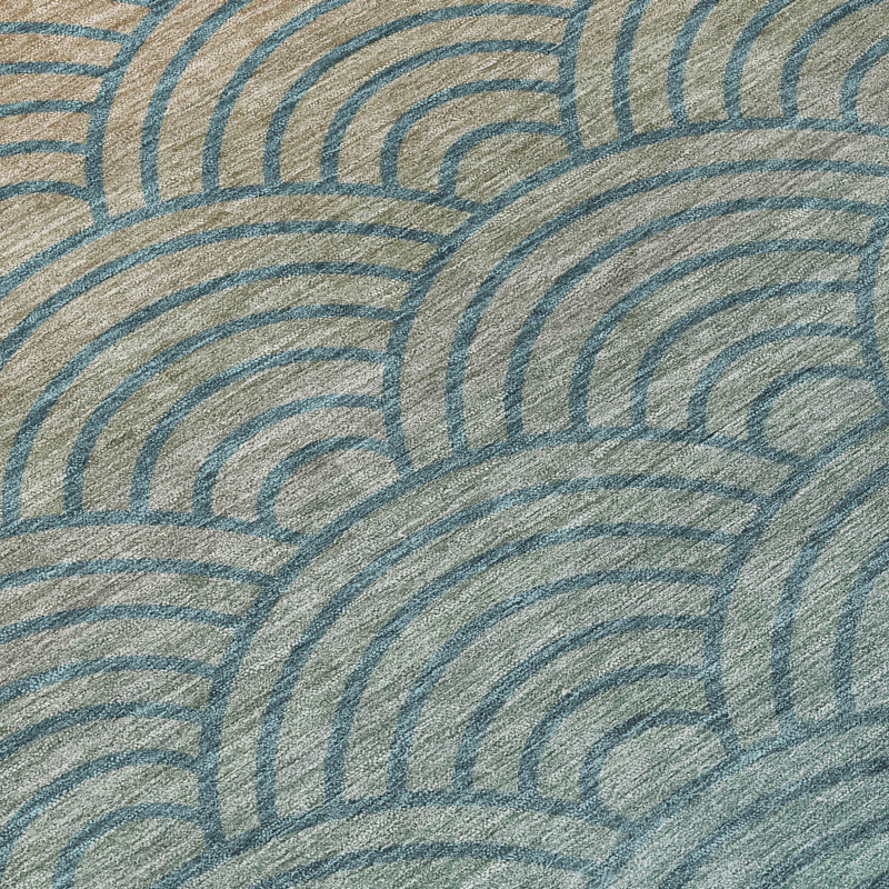 Machine Washable Indoor/Outdoor Kugler ACN2414 Geometric Rug, Rectangle 8' x 10'