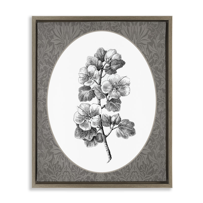 Art mural rétro sur toile flottante avec fleur de cerisier rétro, design par lettré et doublé, H 31 po x l 25 po