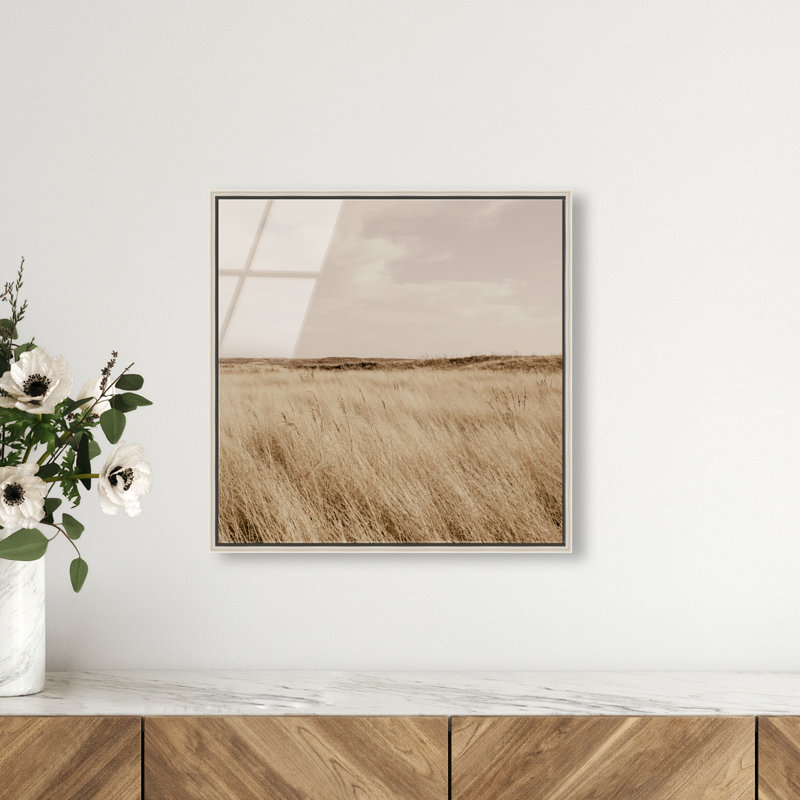 Golden Nature Print by Oliver Gal, Silver Floater Frame, 17" H x 17" W