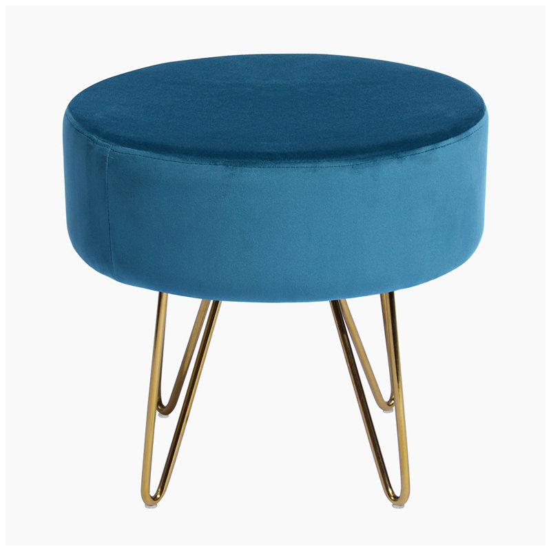 Velvet Ottoman, Teal Velvet