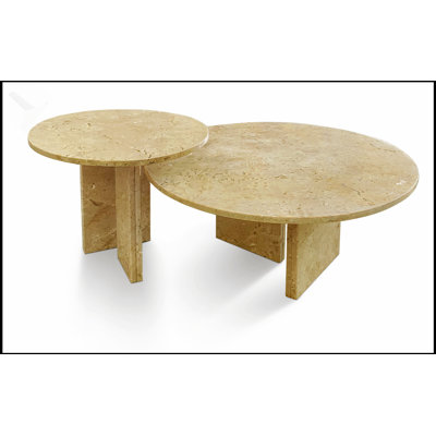Ensemble de tables basses luxueuses en marbre, petites et grandes tables pour l'élégance du salon