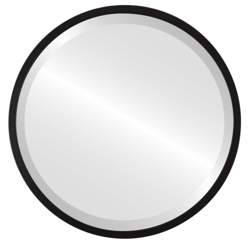 Campblin Engineered Wood Flat Wall Mirror, 19.12" H x 19.12" W, Matte Black