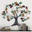 Décoration murale arbre multicolore en métal avec feuille, 47 po x 2 po x 42 po