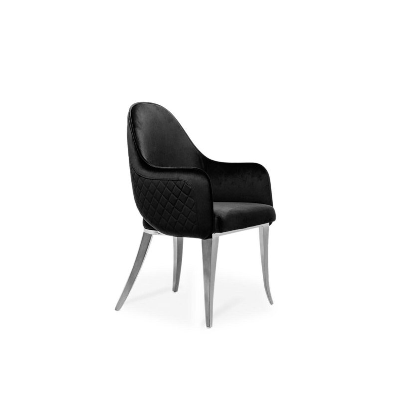 Chaise d'appoint en velours Merriott, Noir, Or