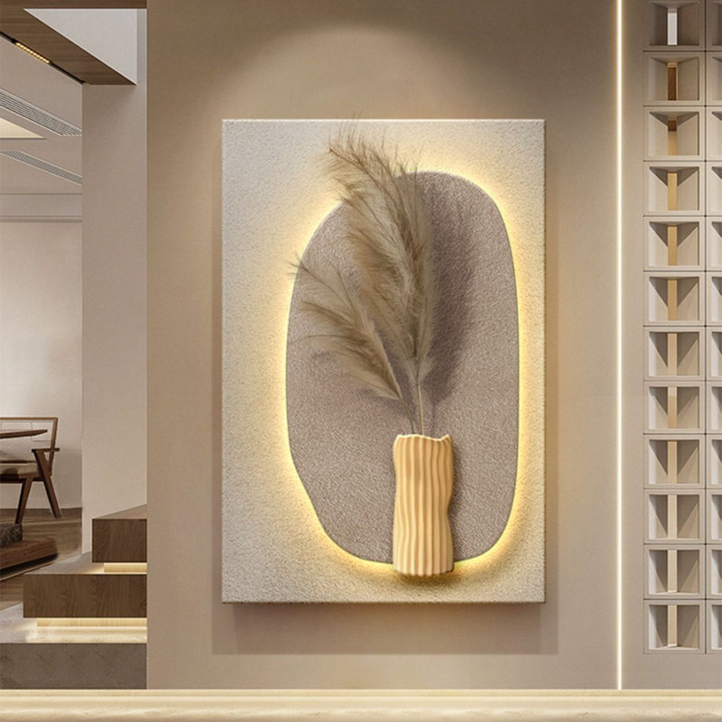 Art mural moderne moderne en grès pour le salon, la cuisine et la salle à manger, H 70,87 po x l 47,24 po x P 1,97 po