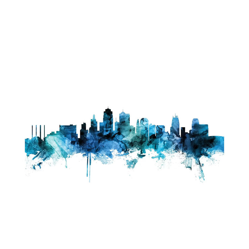Kansas City, Missouri Skyline by Michael Tompsett - Wrapped Canvas Gallery-Wrapped Canvas Giclée, 20.32 cm H x 30.48 cm W