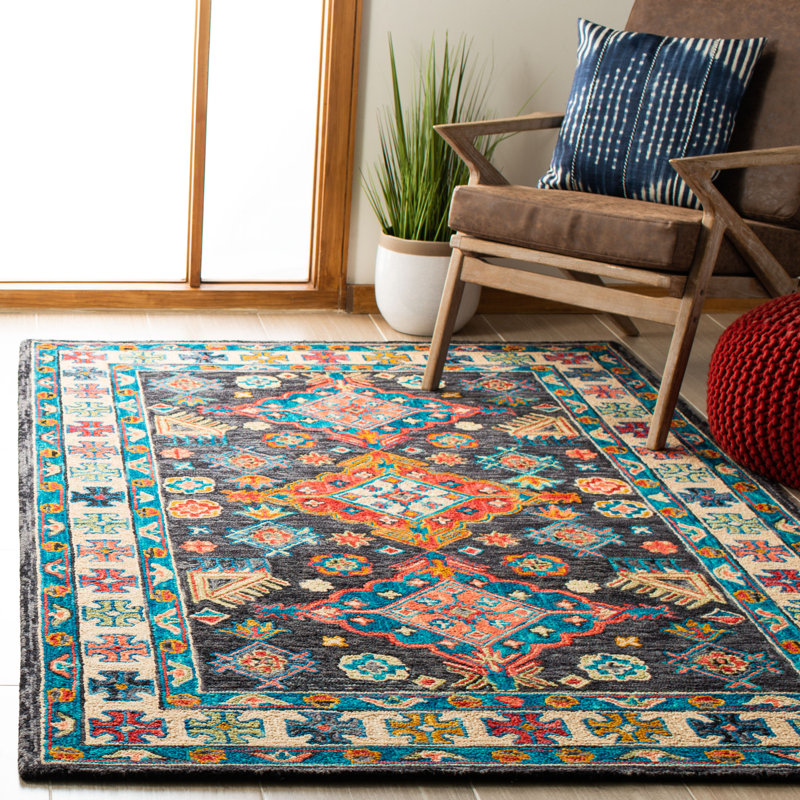 Tapis en laine touffeté à la main Madalene, Rectangle de 10 pi x 14 pi