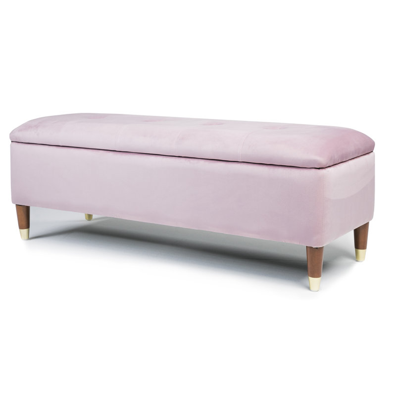 Agnon Upholstered Storage Bench, Pink