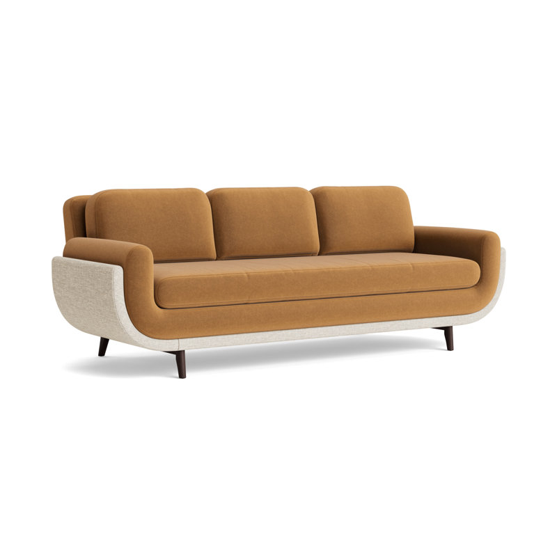 Regatta 90 Sofa, Performance Velvet-Hazelnut/Textured Weave-Toffee, Java