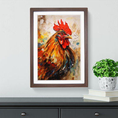 Rooster Contemporary - Single Picture Frame Print on Wood