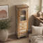 Armoire de rangement Farmhouse Tall Narrow - Armoire à linge en bois rustique avec 2 tiroirs et 2 portes, armoire de plancher de salle de bain autoportante pour salon, couloir, cuisine (rustique)-1364880091