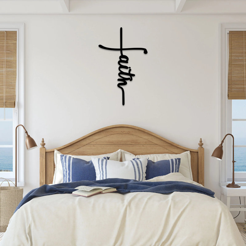 Art mural en croix Faith, Noir, H 24 po x l 15 po x P 1 po