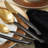 BergHOFF DiNA Evolve 24Pc Stainless Steel Flatware Set, Black and Gold