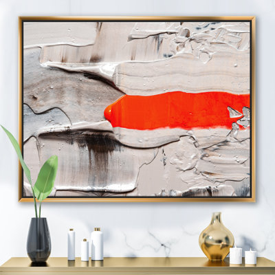 Vague rouge sur fond blanc cassé - reproduction d'art sur toile