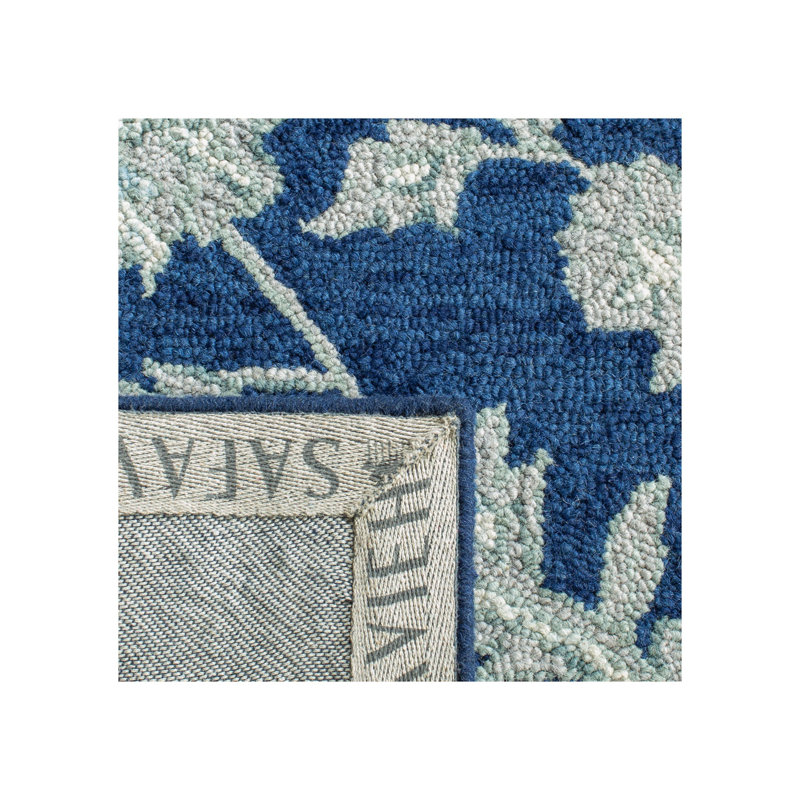 Tapis floral en laine et coton touffeté à la main Cryal, Rectangle 9 pi x 12 pi