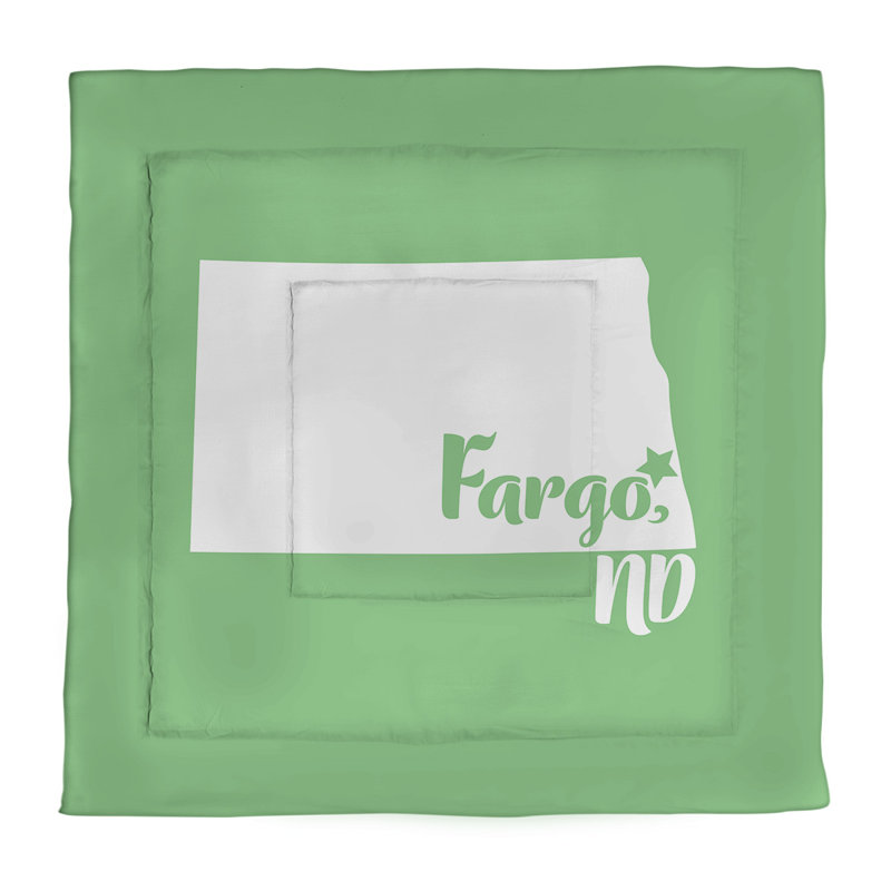 Dakota Modern & Contemporary Polyester Percale Comforter, Queen Comforter, Green