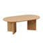 Longueur: table basse moderne de 39,37 pouces, table basse ovale en panneau de fibres à densité moyenne pour le salon, petite table basse avec piédestal robuste-2060620947