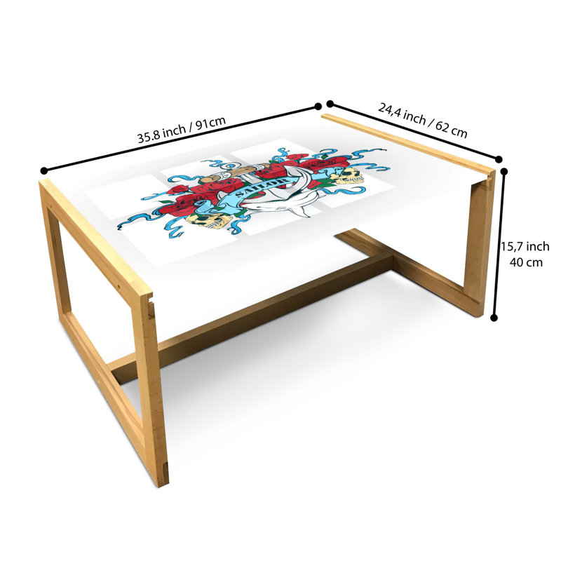 Jaky Sled Coffee Table, 90cm H x 62cm W x 40cm D