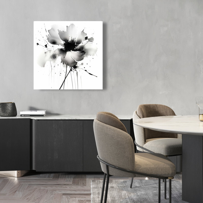 Fleurs blanches abstraites sur toile | Décoration abstraite fleur