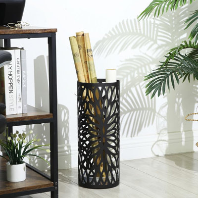 Porte-parapluies circulaire en acier sur pied